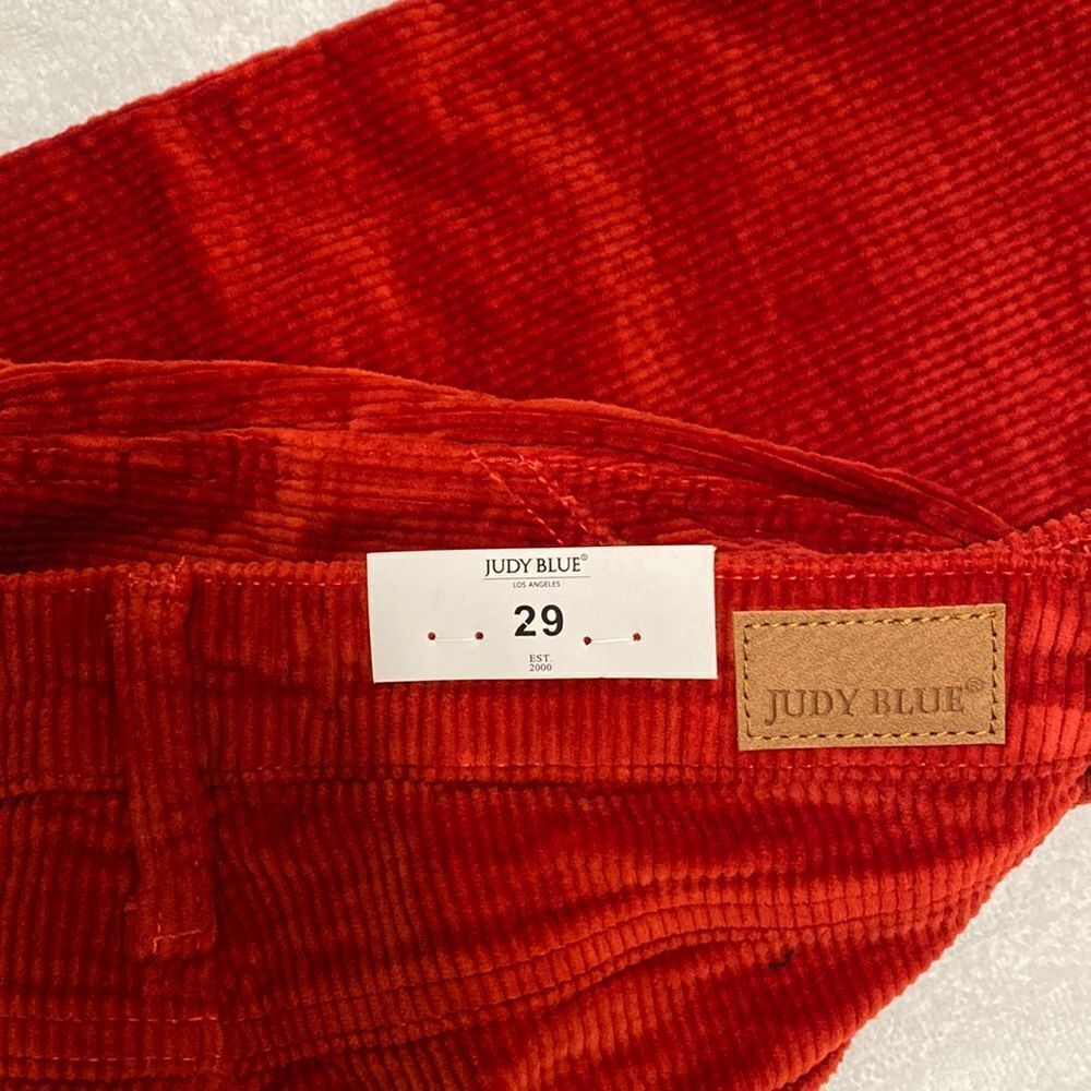 Judy Blue Slim Fit High Waist Rust Cotton Stretch Corduroy Jeans Size 29 - Picture 12 of 15